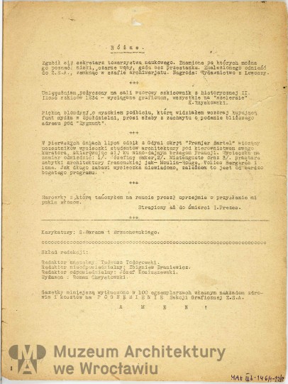 Teodorowicz-Todorowski Tadeusz, “Bałagan” student magazine, 1929.01