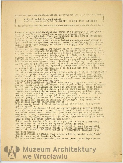 Teodorowicz-Todorowski Tadeusz, Czasopismo studenckie “Bałagan”, 1929.01