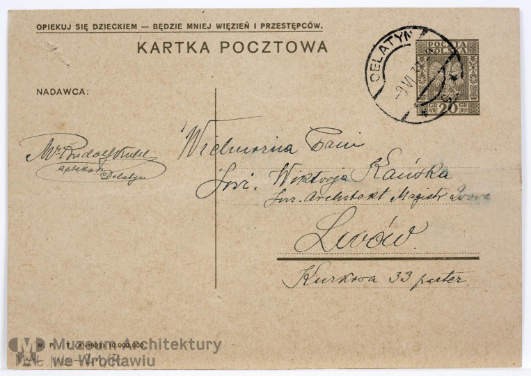Kuhl Rudolf, Frydecka Wiktoria, Kindergarten in Delatyn. Correspondence, 1933.06.09