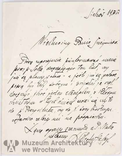 Gabryel Telesfor, Frydecki Andrzej, Church of Our Lady Queen of Poland in Sichów. Extension. Correspondence, 1935.03.19