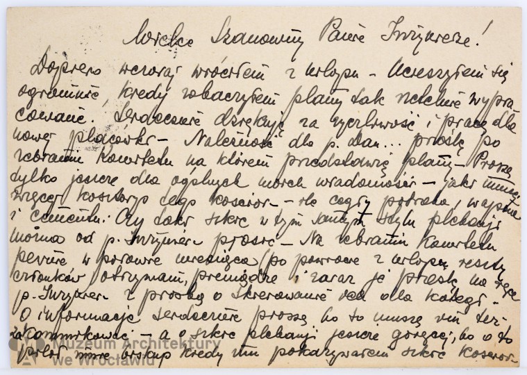 Brodziński Jan, Parish church in Niemce. Correspondence, 1936.05.20