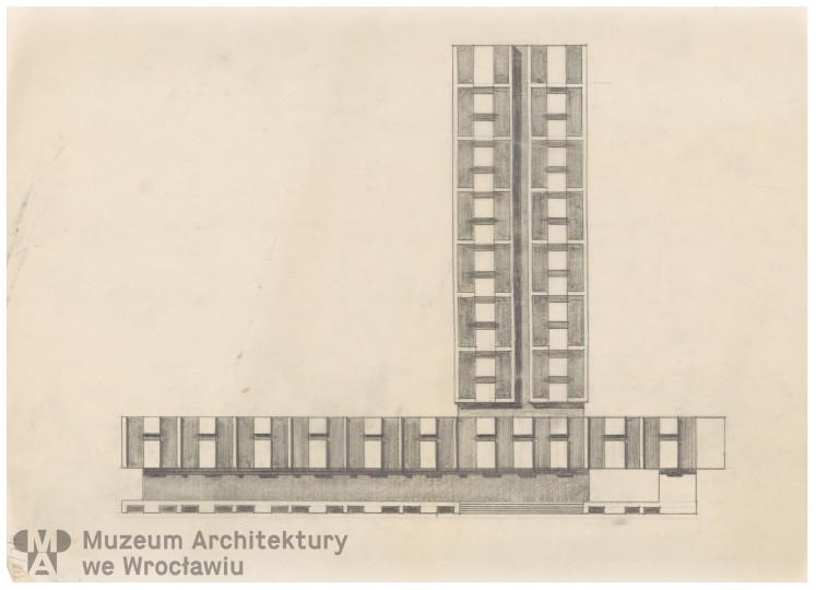 Molicka Maria, Molicki Witold Jerzy, Różycki Stefan (Miejskie Biuro Projektów we Wrocławiu), Orbis Hotel in Wroclaw, 1969