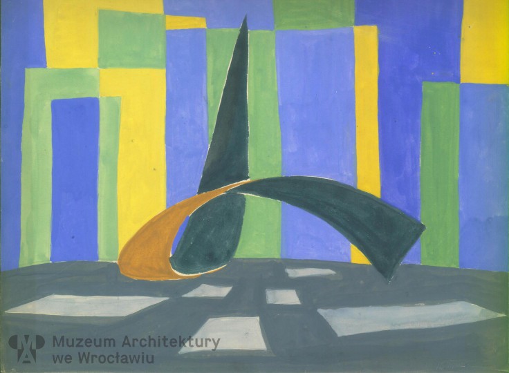 Molicki Witold Jerzy, Cykl “Forma i Kolor”. Kompozycja architektoniczna (z pętlą), 1958