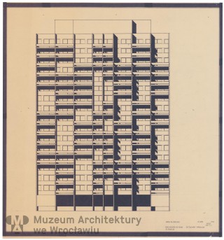 Molicki Witold Jerzy (Miastoprojekt-Wrocław), Osiedle Wrocław-Zachód. Budynek mieszkalny 16-kondygnacyjny