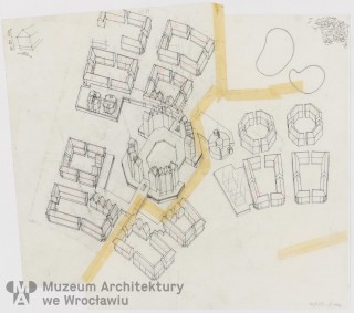 Molicki Witold Jerzy, Spławski Ryszard, Kamocki Wacław (Miastoprojekt-Wrocław), Osiedle Spółdzielni Mieszkaniowej “Budowlani” w rejonie ul. Wojszyckiej we Wrocławiu. Dom bliźniaczy mniejszy