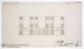Molicki Witold Jerzy, Spławski Ryszard, Kamocki Wacław (Miastoprojekt-Wrocław), Osiedle Spółdzielni Mieszkaniowej “Budowlani” w rejonie ul. Wojszyckiej we Wrocławiu. Dom bliźniaczy mniejszy