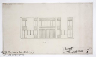 Molicki Witold Jerzy, Spławski Ryszard, Kamocki Wacław (Miastoprojekt-Wrocław), Osiedle Spółdzielni Mieszkaniowej “Budowlani” w rejonie ul. Wojszyckiej we Wrocławiu. Dom bliźniaczy mniejszy