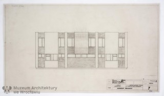 Molicki Witold Jerzy, Spławski Ryszard, Kamocki Wacław (Miastoprojekt-Wrocław), Osiedle Spółdzielni Mieszkaniowej “Budowlani” w rejonie ul. Wojszyckiej we Wrocławiu. Dom bliźniaczy mniejszy