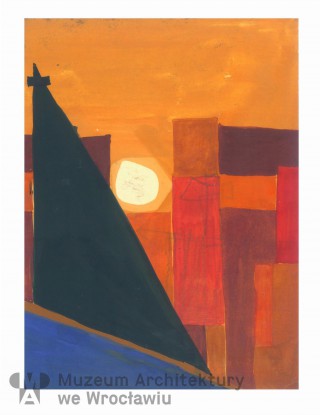 Molicki Witold Jerzy, Cykl “Forma i Kolor”. Kompozycja architektoniczna (z sylwetą kościoła)