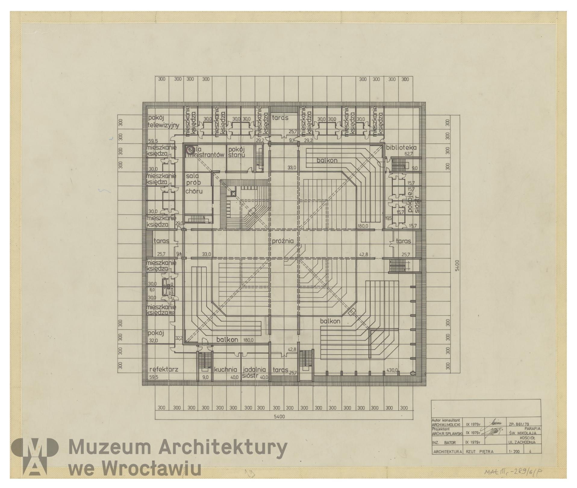 Molicki Witold Jerzy, Spławski Ryszard, Kościół Chrystusa Króla przy ul. Zachodniej we Wrocławiu, 1979.09