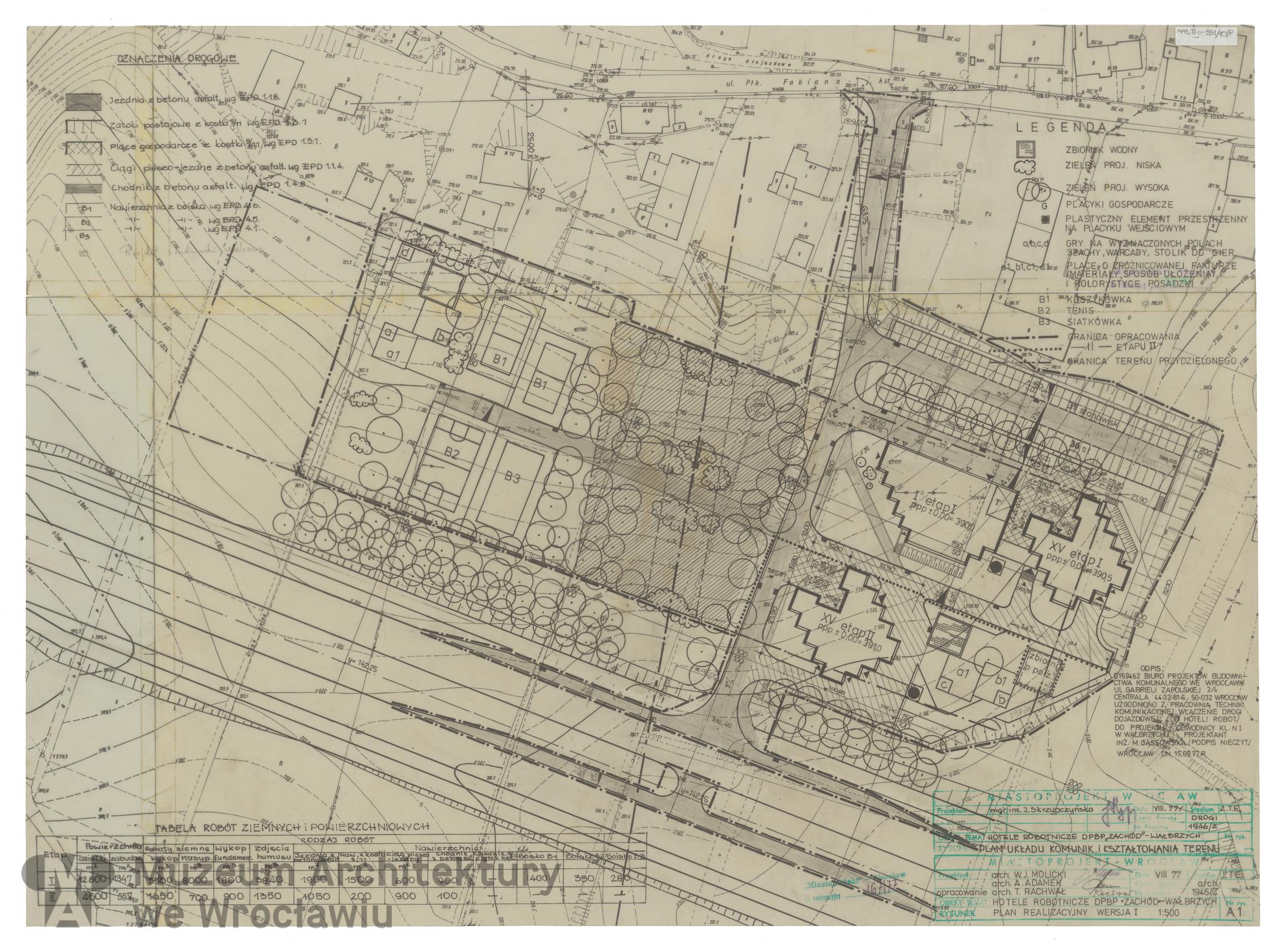 Molicki Witold Jerzy, Adamek A., Skrzypczyńska J. (Miastoprojekt-Wrocław), Hotel robotniczy DPBP “Zachód” w Wałbrzychu, 1977.08