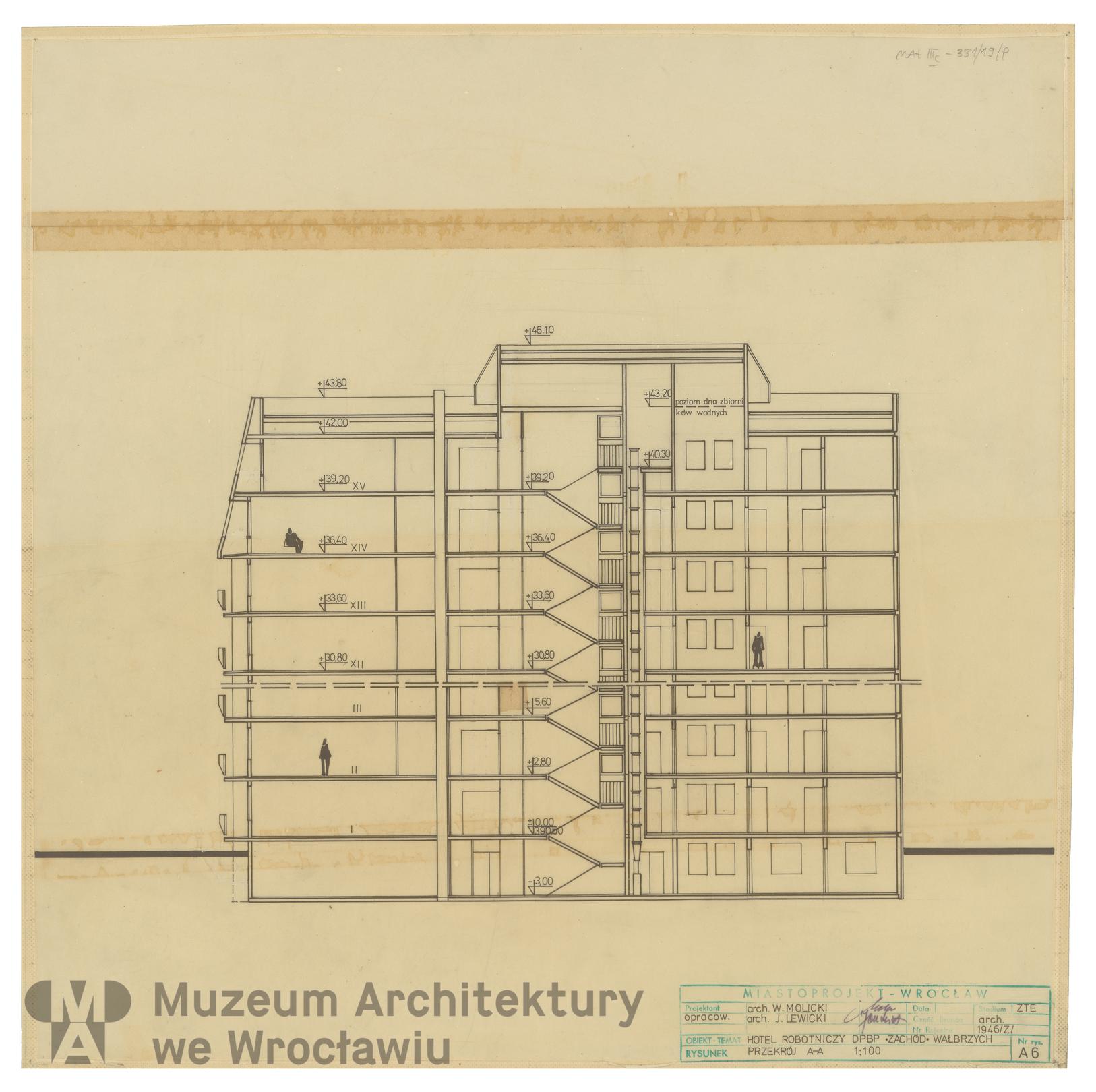Molicki Witold Jerzy, Lewicki J. (Miastoprojekt-Wrocław), Hotel robotniczy DPBP “Zachód” w Wałbrzychu. Budynki 1 i 2, 1977