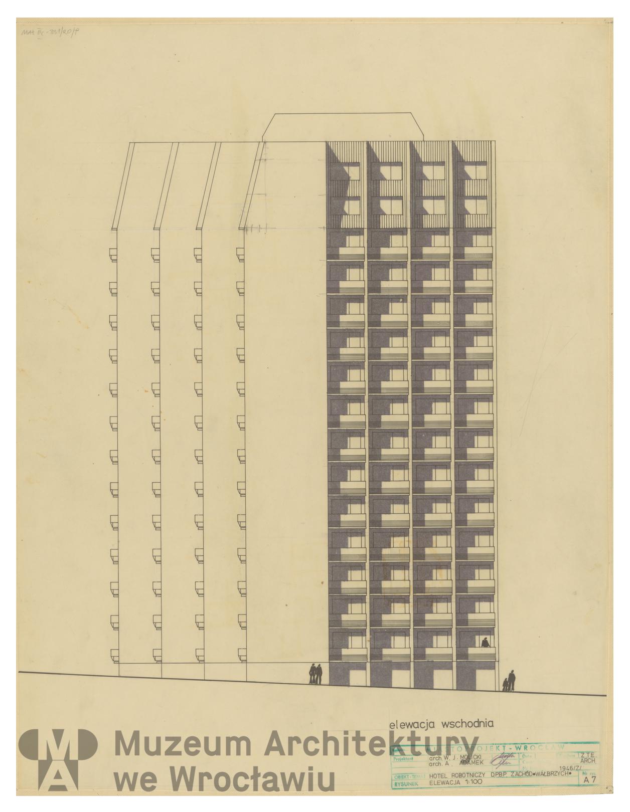Molicki Witold Jerzy, Adamek A. (Miastoprojekt-Wrocław), Hotel robotniczy DPBP “Zachód” w Wałbrzychu. Budynki 1 i 2, 1977
