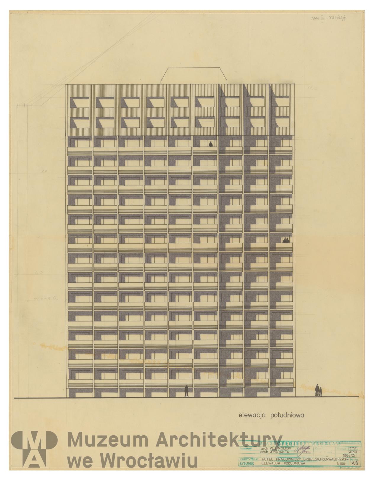 Molicki Witold Jerzy, Adamek A. (Miastoprojekt-Wrocław), Hotel robotniczy DPBP “Zachód” w Wałbrzychu. Budynki 1 i 2, 1977
