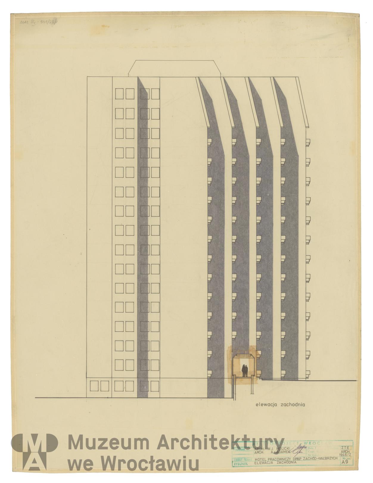 Molicki Witold Jerzy, Adamek A. (Miastoprojekt-Wrocław), Hotel robotniczy DPBP “Zachód” w Wałbrzychu. Budynki 1 i 2, 1977