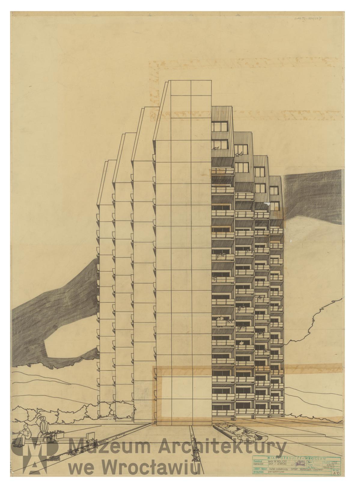 Molicki Witold Jerzy, Lewicki J. (Miastoprojekt-Wrocław), Hotel robotniczy DPBP “Zachód” w Wałbrzychu. Budynki 1 i 2, 1977