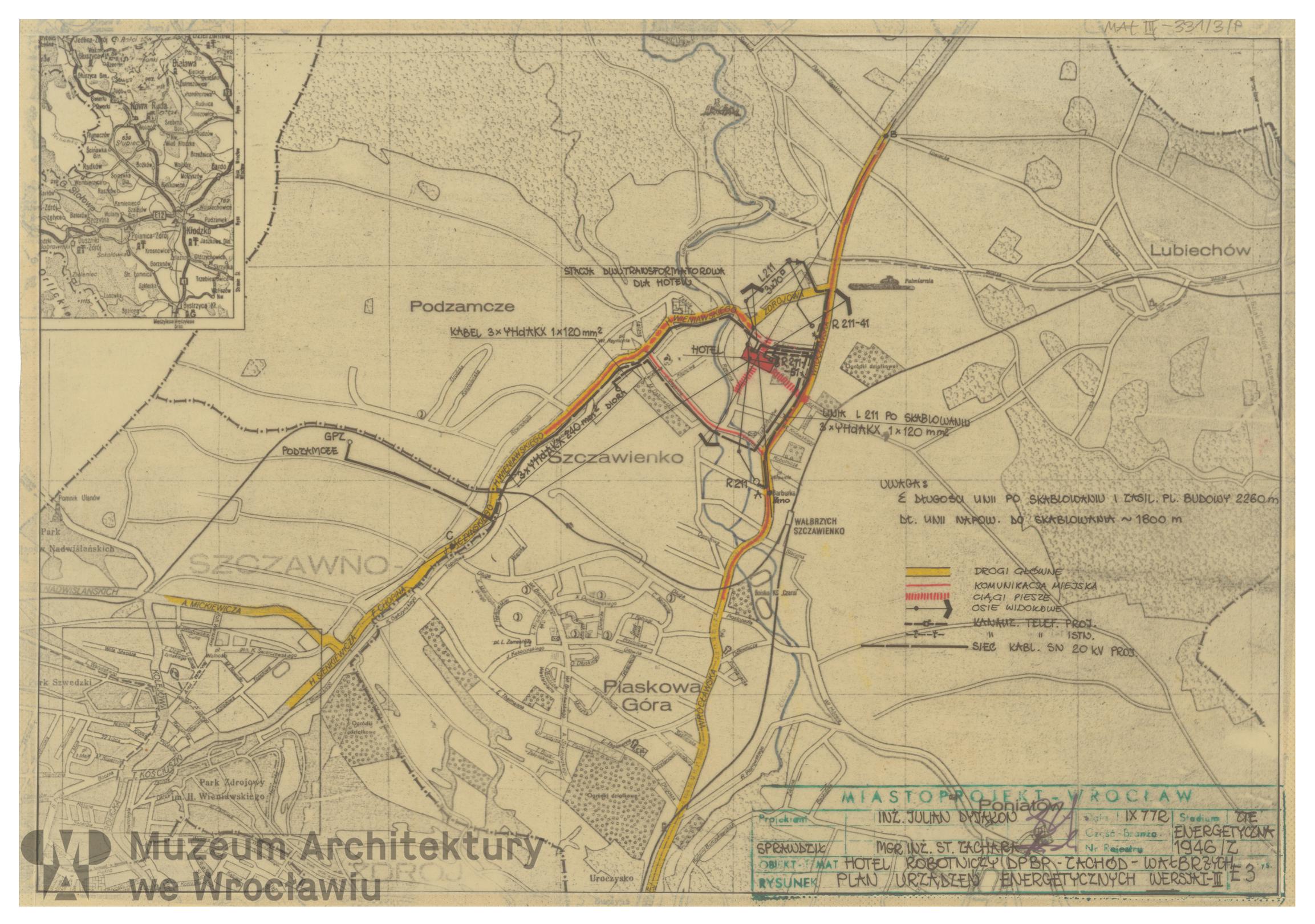 Molicki Witold Jerzy, Dyjakon Julian (Miastoprojekt-Wrocław), Hotel robotniczy DPBP “Zachód” w Wałbrzychu, 1977.09