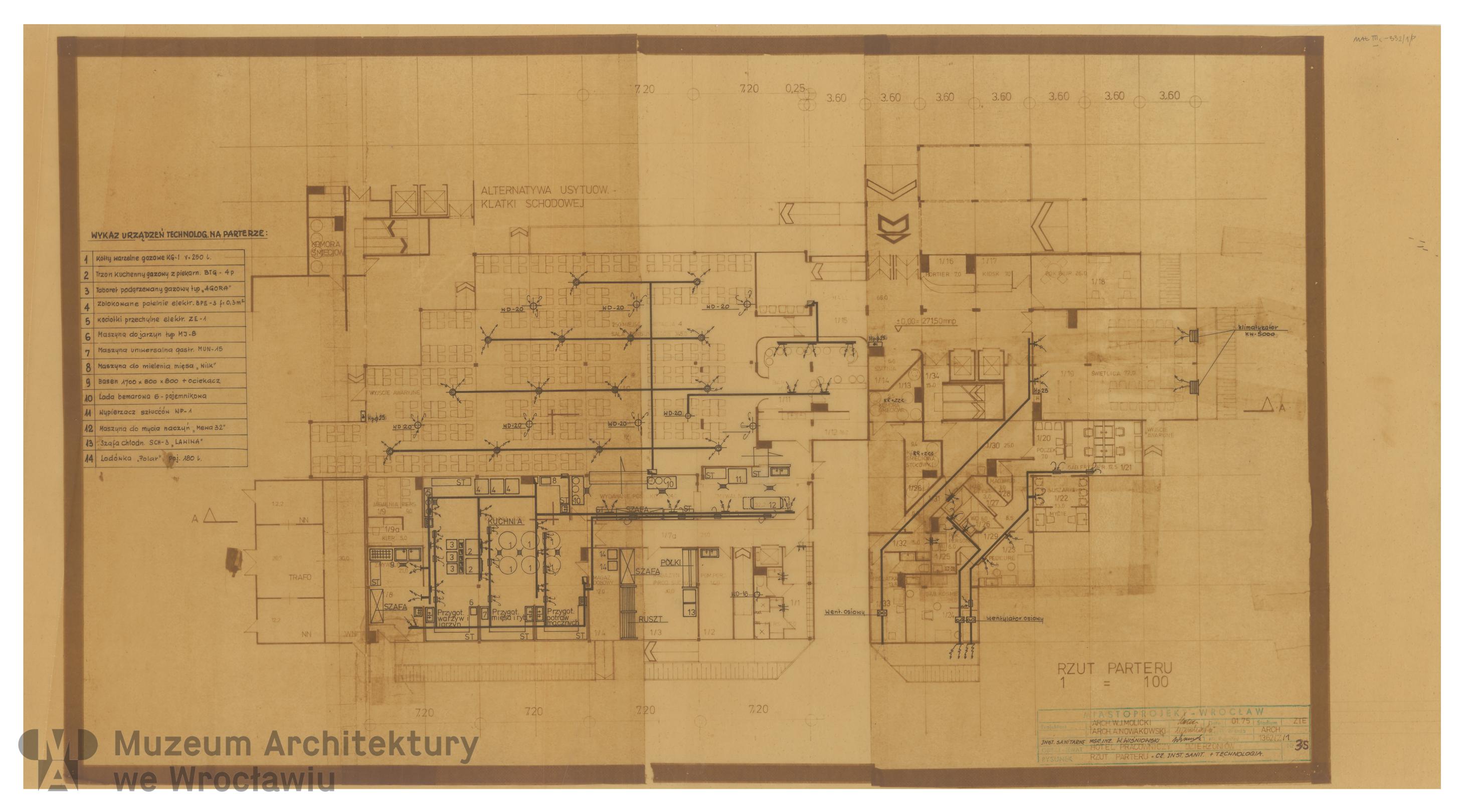 Molicki Witold Jerzy, Nowakowski A., Wiśniowski W. (Miastoprojekt-Wrocław), Hotel pracowniczy Zakładów Radiowych Diora w Dzierżoniowie, 1975.01
