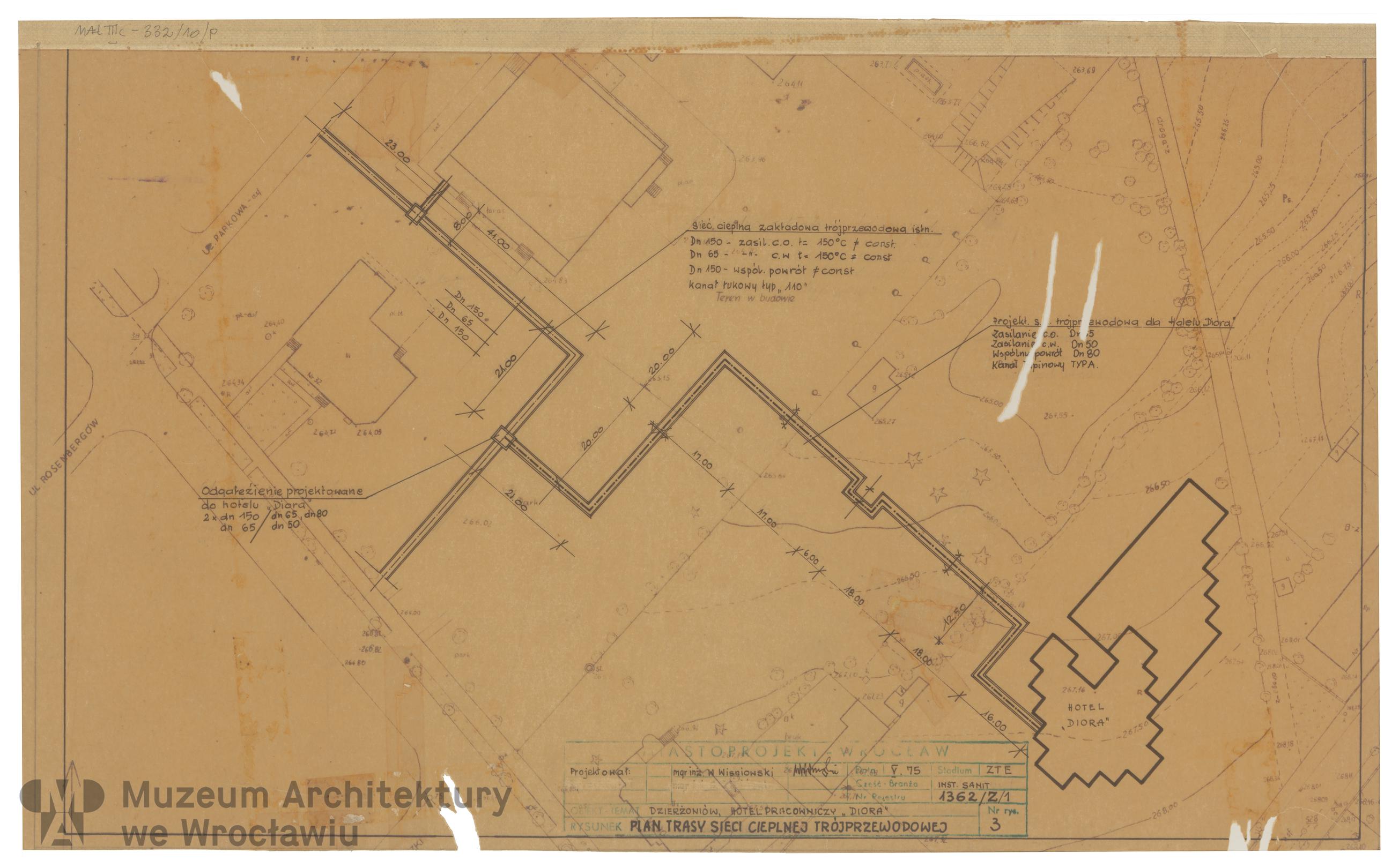 Molicki Witold Jerzy, Wiśniowski W. (Miastoprojekt-Wrocław), Workers’ hotel of Diora Radio Plants in Dzierżoniów, 1975.05