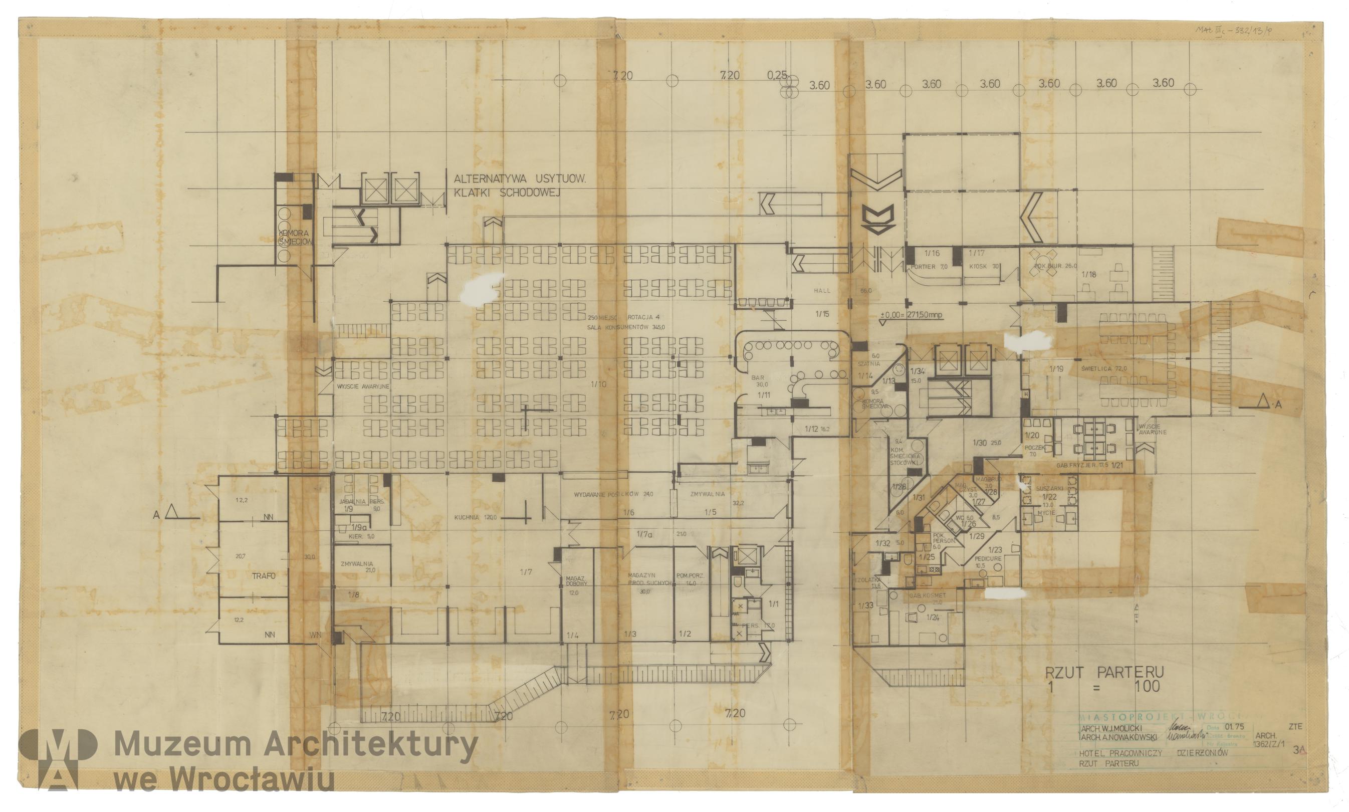 Molicki Witold Jerzy, Nowakowski A. (Miastoprojekt-Wrocław), Workers’ hotel of Diora Radio Plants in Dzierżoniów, 1975.01
