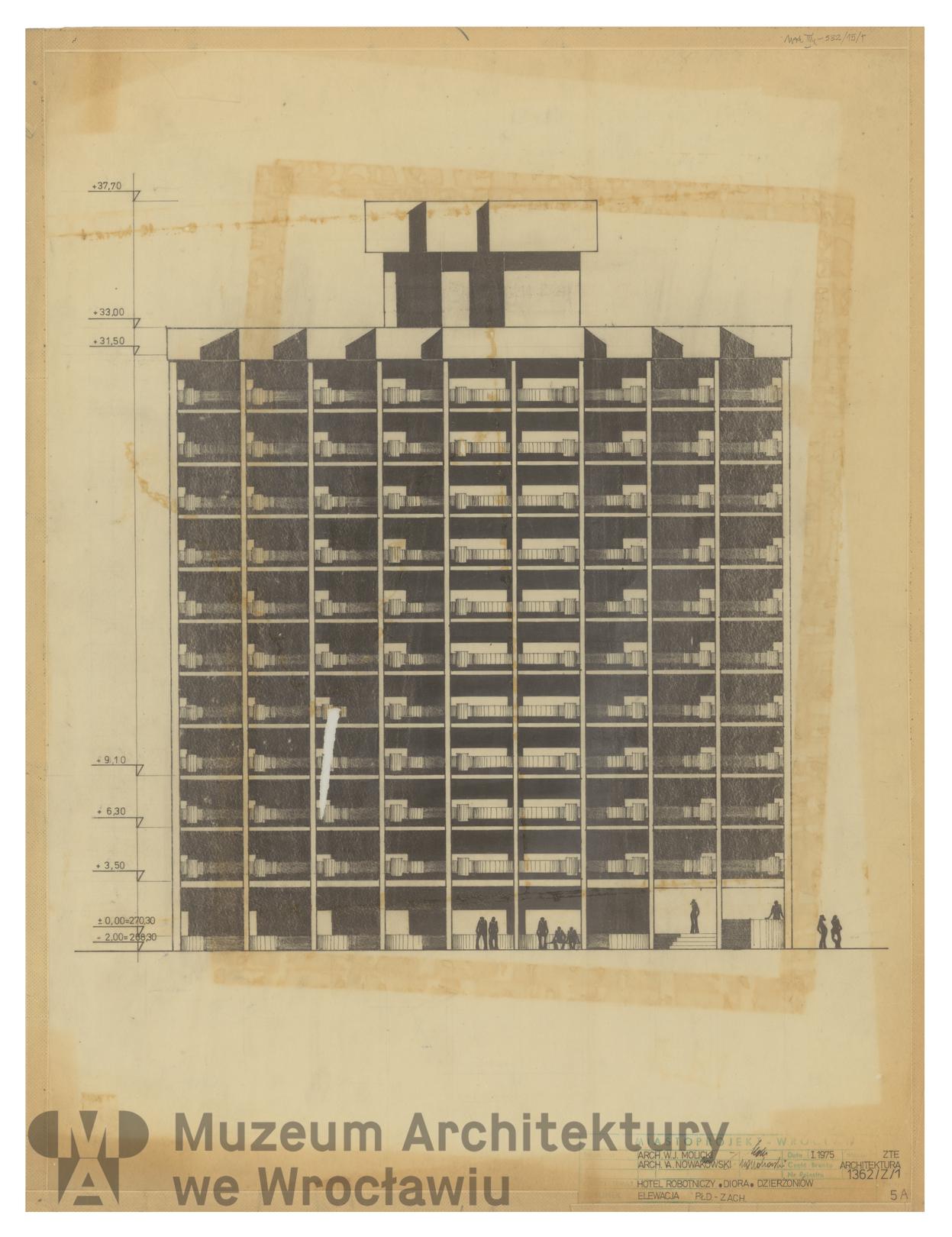 Molicki Witold Jerzy, Nowakowski A. (Miastoprojekt-Wrocław), Workers’ hotel of Diora Radio Plants in Dzierżoniów, 1975.01
