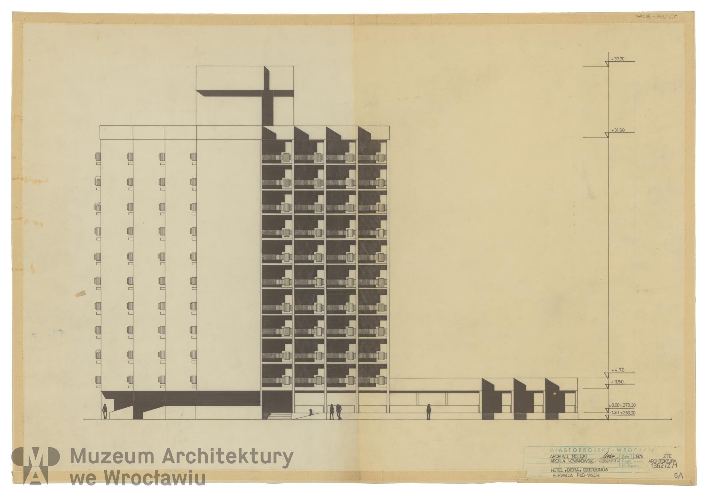 Molicki Witold Jerzy, Nowakowski A. (Miastoprojekt-Wrocław), Workers’ hotel of Diora Radio Plants in Dzierżoniów, 1975.01