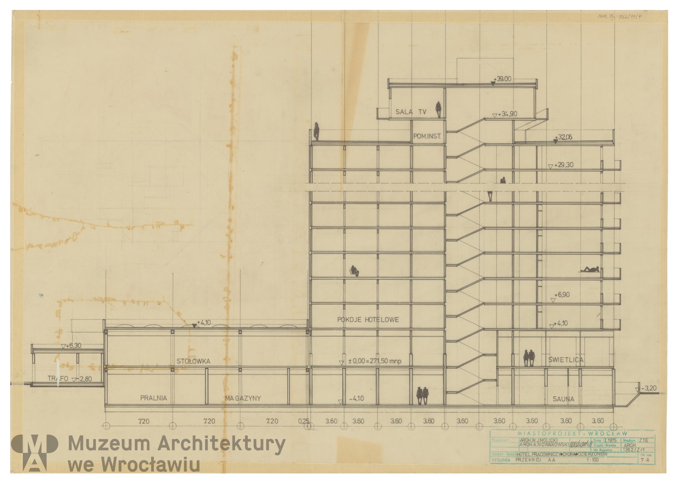 Molicki Witold Jerzy, Nowakowski A. (Miastoprojekt-Wrocław), Workers’ hotel of Diora Radio Plants in Dzierżoniów, 1975.01