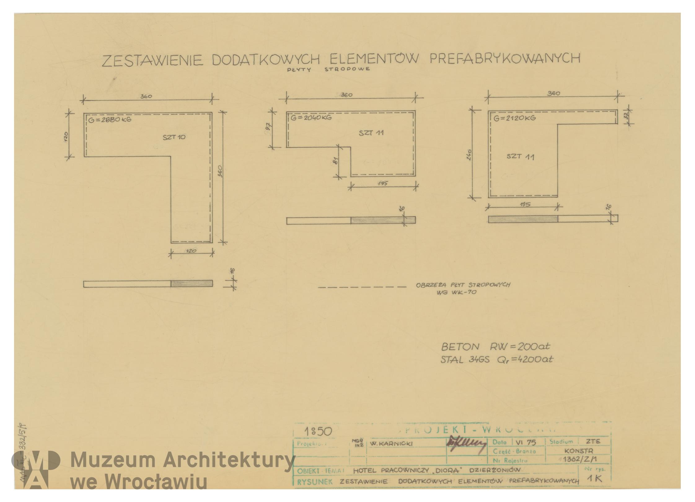 Molicki Witold Jerzy, Karnicki Wacław (Miastoprojekt-Wrocław), Hotel pracowniczy Zakładów Radiowych Diora w Dzierżoniowie, 1975.06