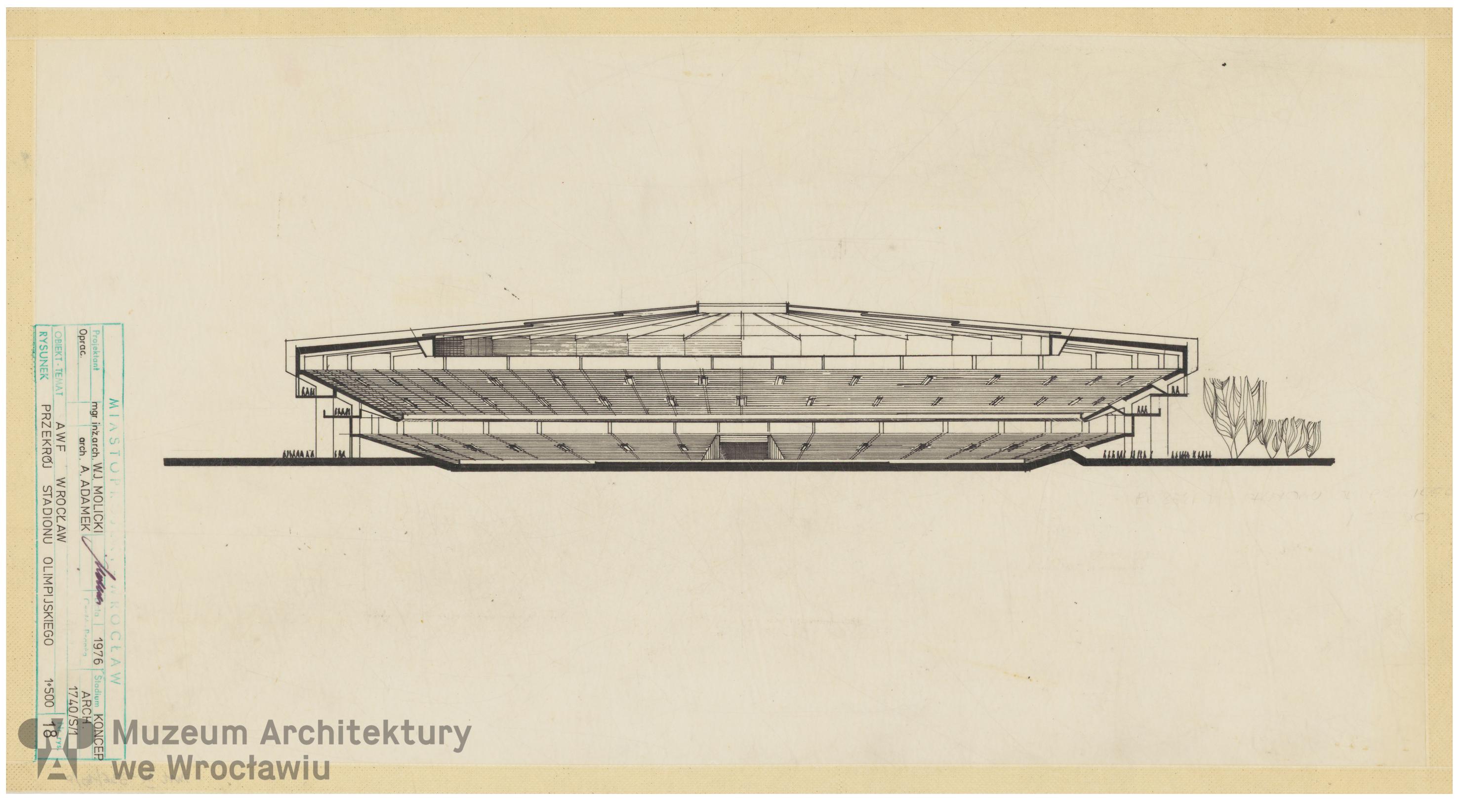 Molicki Witold Jerzy (Miastoprojekt-Wrocław), Akademia Wychowania Fizycznego we Wrocławiu. Stadion Olimpijski, 1976