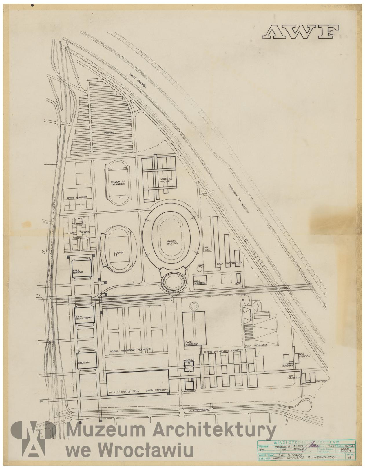 Molicki Witold Jerzy (Miastoprojekt-Wrocław), Akademia Wychowania Fizycznego we Wrocławiu, 1976