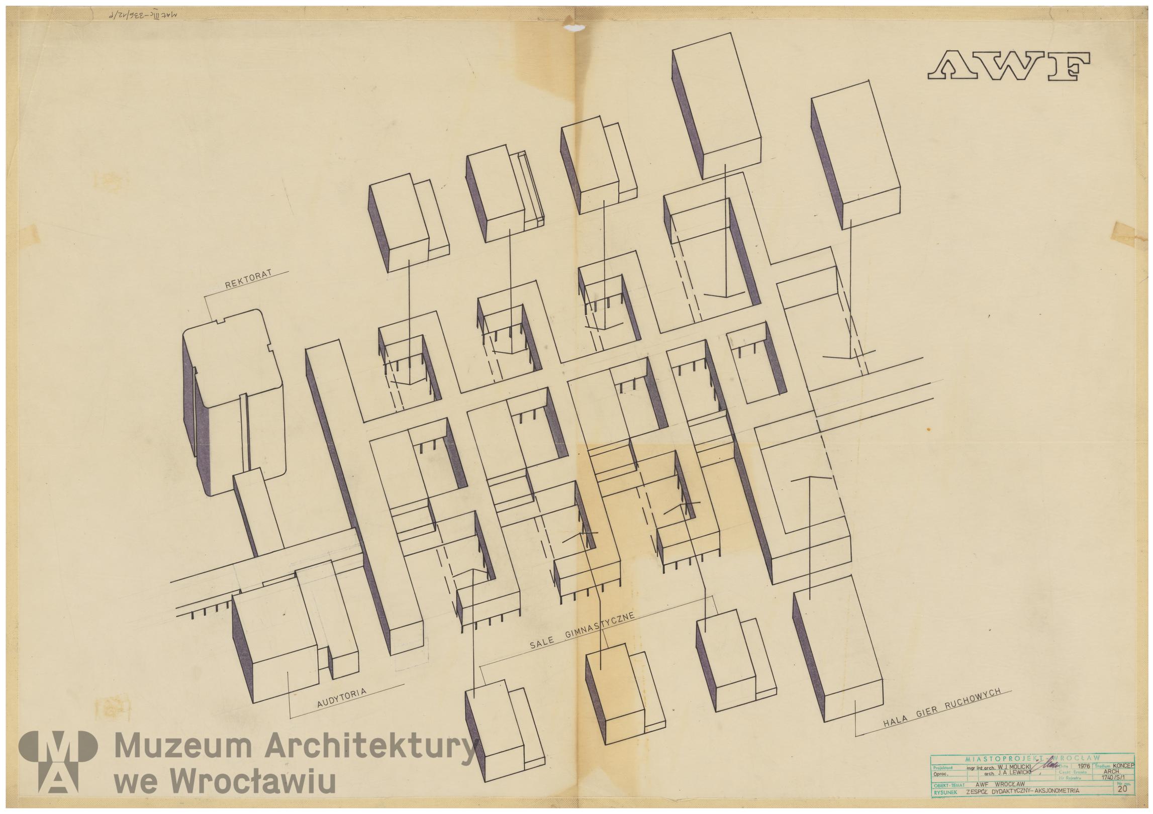 Molicki Witold Jerzy (Miastoprojekt-Wrocław), Akademia Wychowania Fizycznego we Wrocławiu. Zespół dydaktyczno-sportowy, 1976