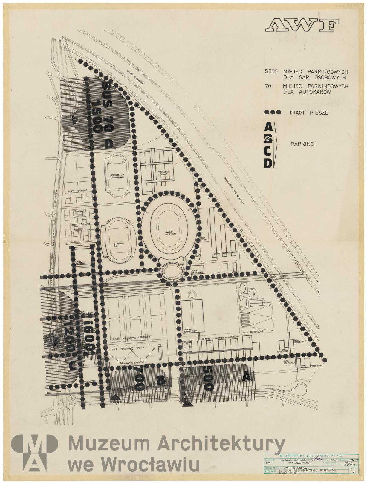 Molicki Witold Jerzy (Miastoprojekt-Wrocław), Akademia Wychowania Fizycznego we Wrocławiu, 1976