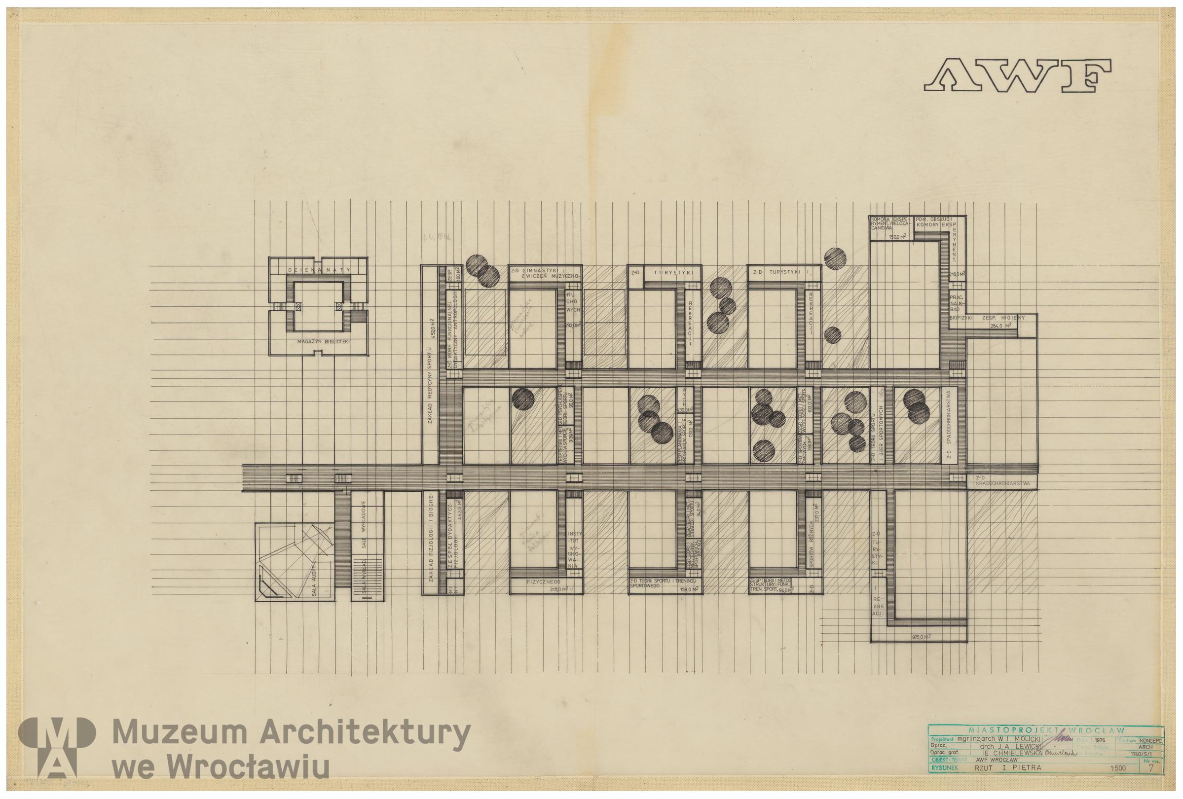 Molicki Witold Jerzy (Miastoprojekt-Wrocław), Akademia Wychowania Fizycznego we Wrocławiu. Zespół dydaktyczno-sportowy, 1976