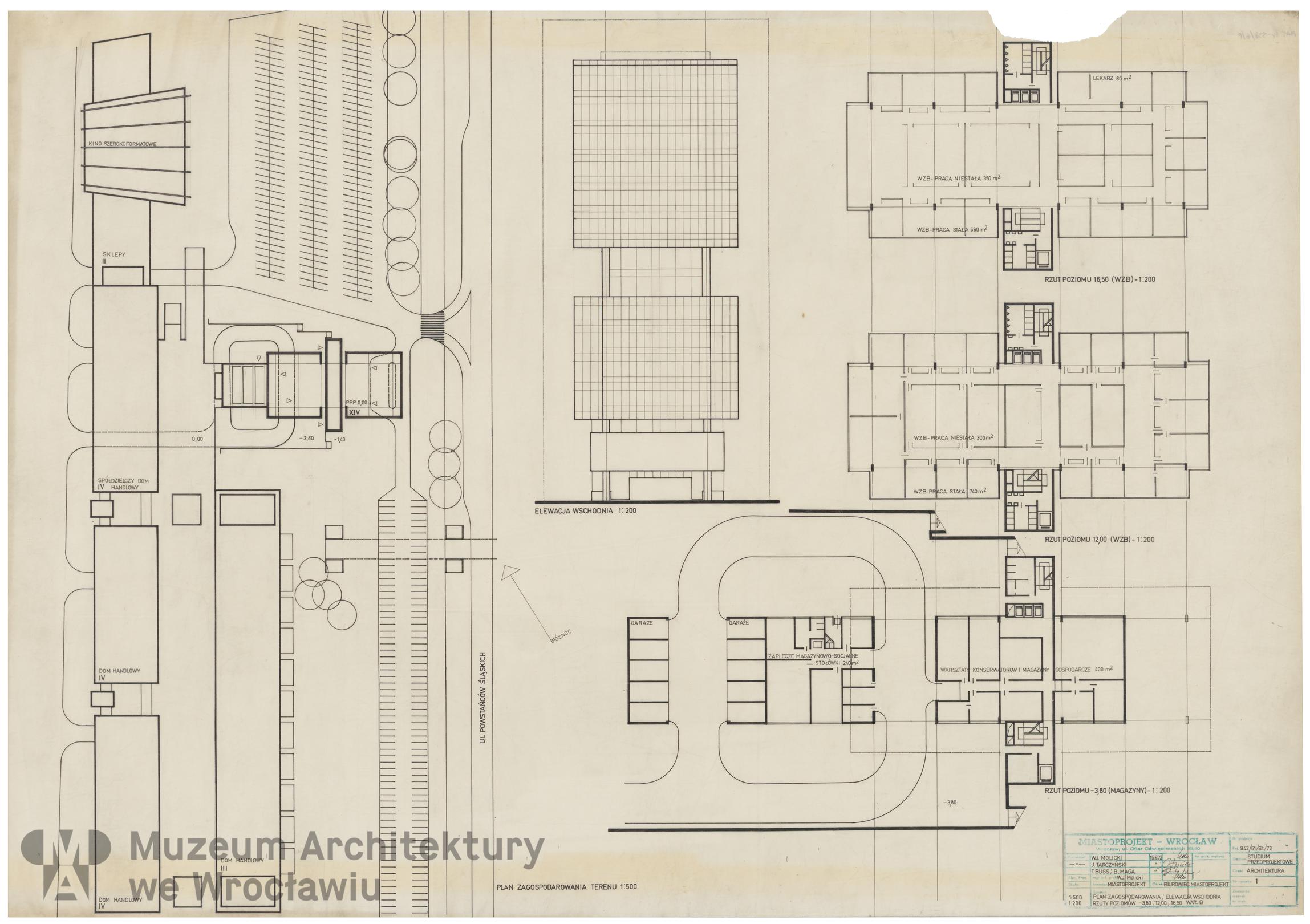 Molicki Witold Jerzy, Tarczyński Jan, Buss T., Maga B. (Miastoprojekt-Wrocław), Budynek biurowy Miastoprojektu-Wrocław, 1972.06.15