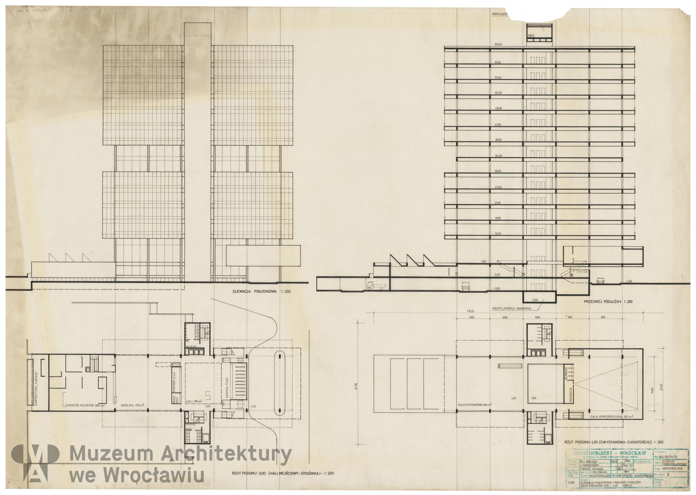 Molicki Witold Jerzy, Tarczyński Jan, Buss T., Maga B. (Miastoprojekt-Wrocław), Budynek biurowy Miastoprojektu-Wrocław, 1972.06.15