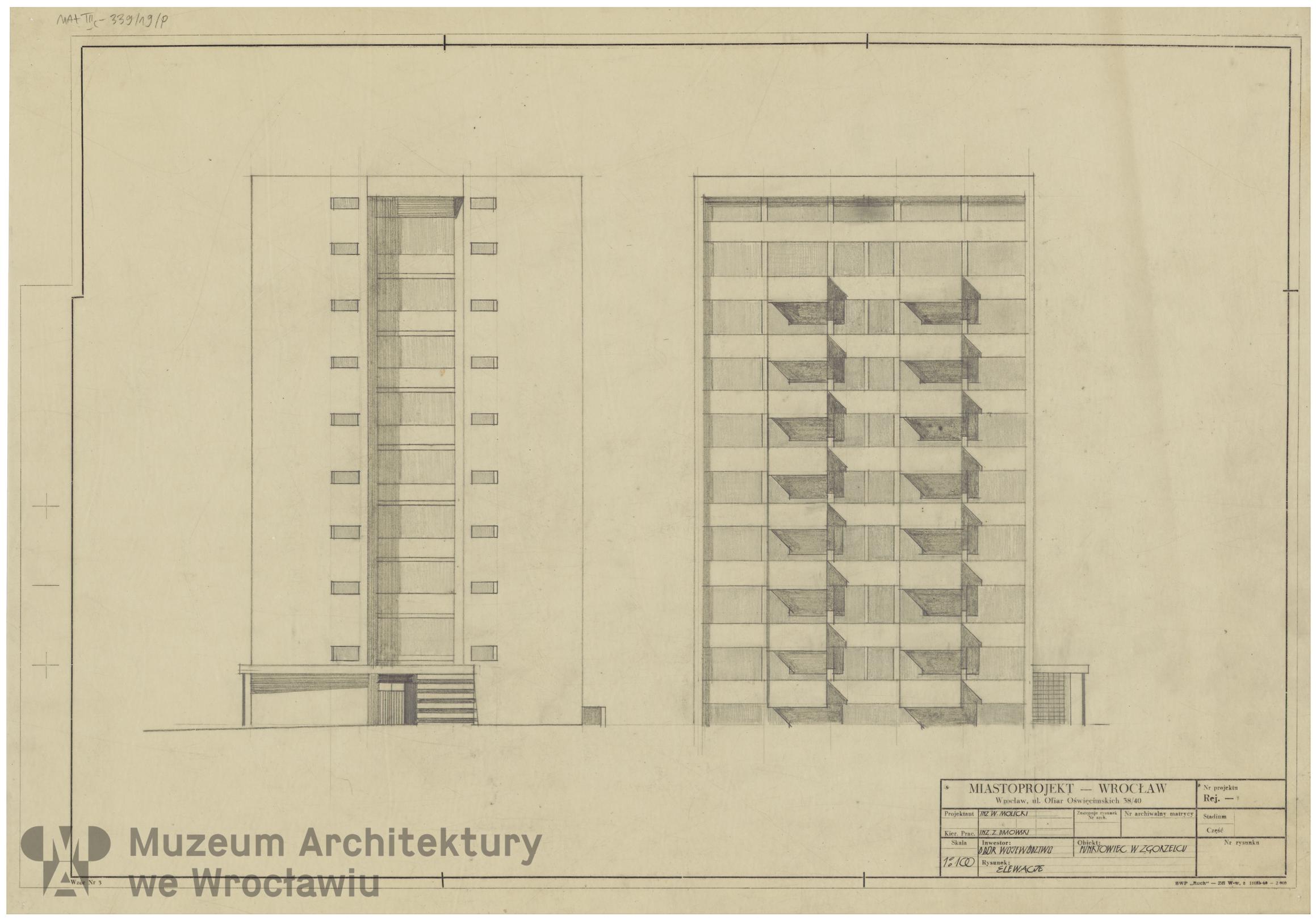 Molicki Witold Jerzy (Miastoprojekt-Wrocław), Budynek wielorodzinny (punktowiec) w Zgorzelcu, lata 60. XX wieku