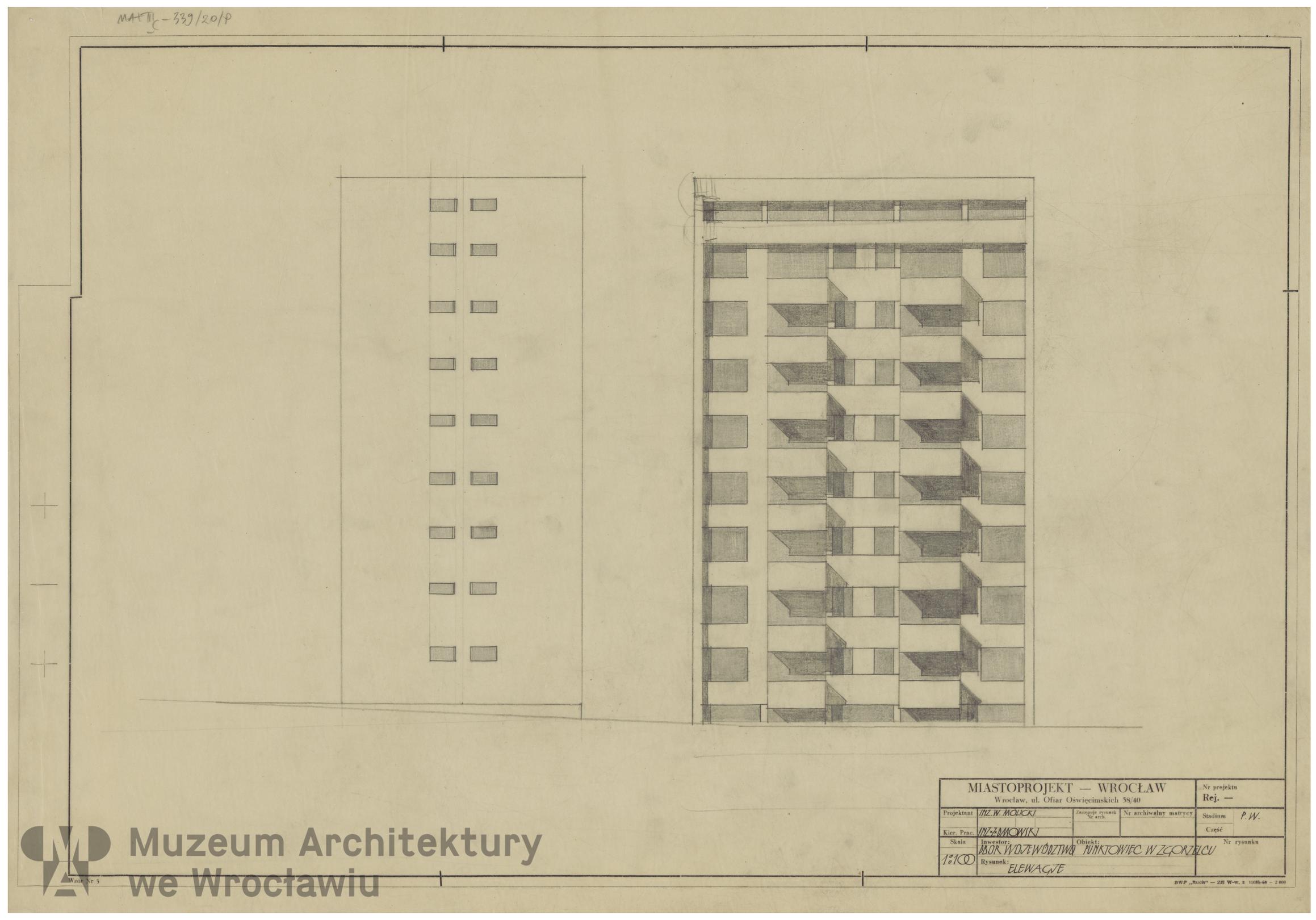 Molicki Witold Jerzy (Miastoprojekt-Wrocław), Budynek wielorodzinny (punktowiec) w Zgorzelcu, lata 60. XX wieku