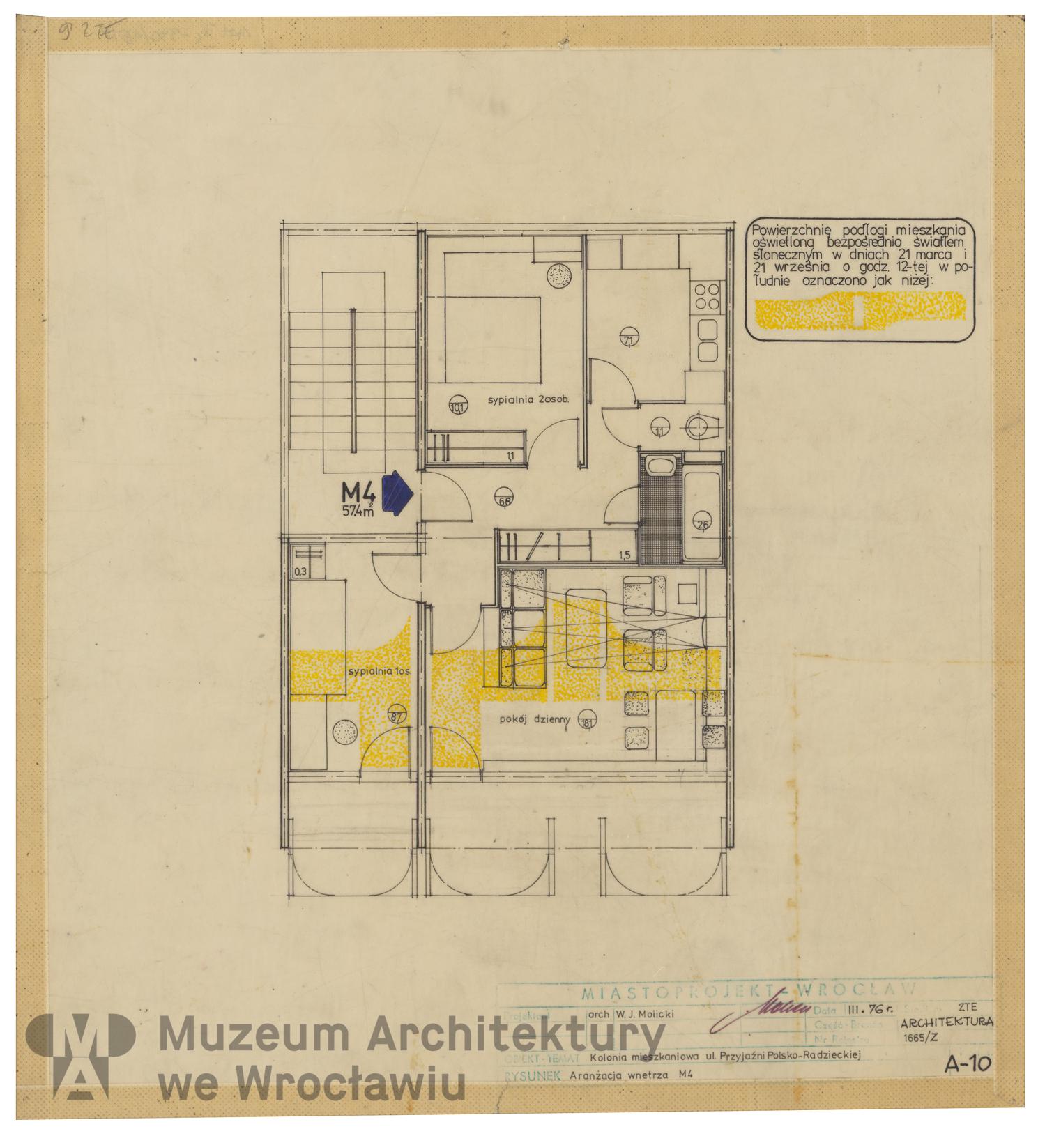 Molicki Witold Jerzy (Miastoprojekt-Wrocław), Osiedle Przyjaźni Polsko-Radzieckiej we Wrocławiu, 1976.03