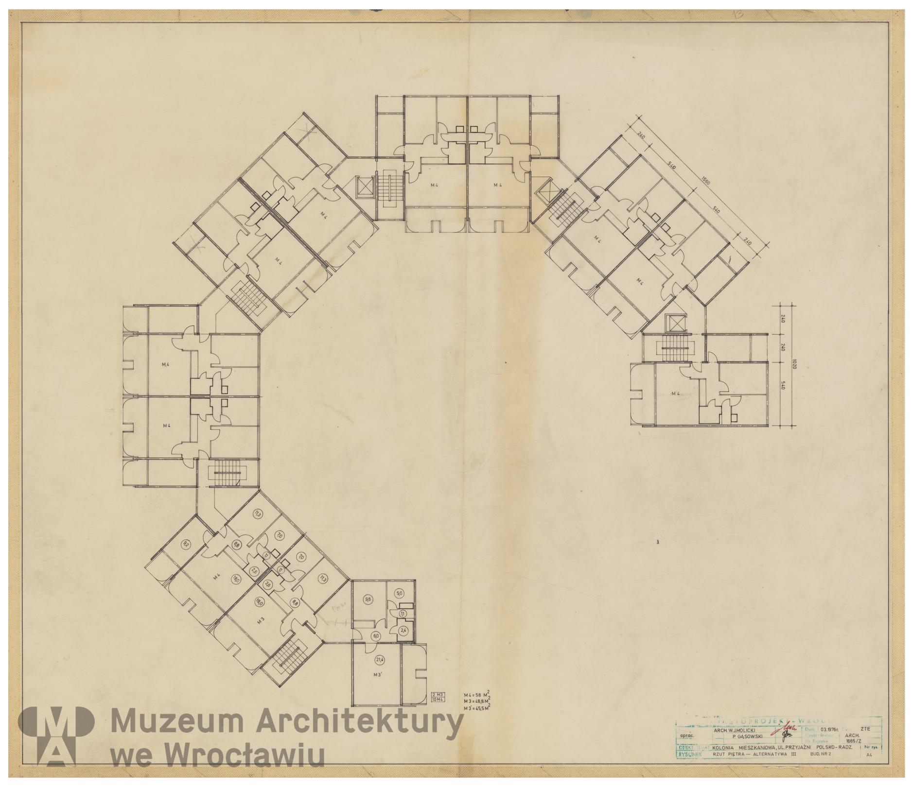 Molicki Witold Jerzy (Miastoprojekt-Wrocław), Polish-Soviet Friendship housing estate in Wroclaw, 1976.03