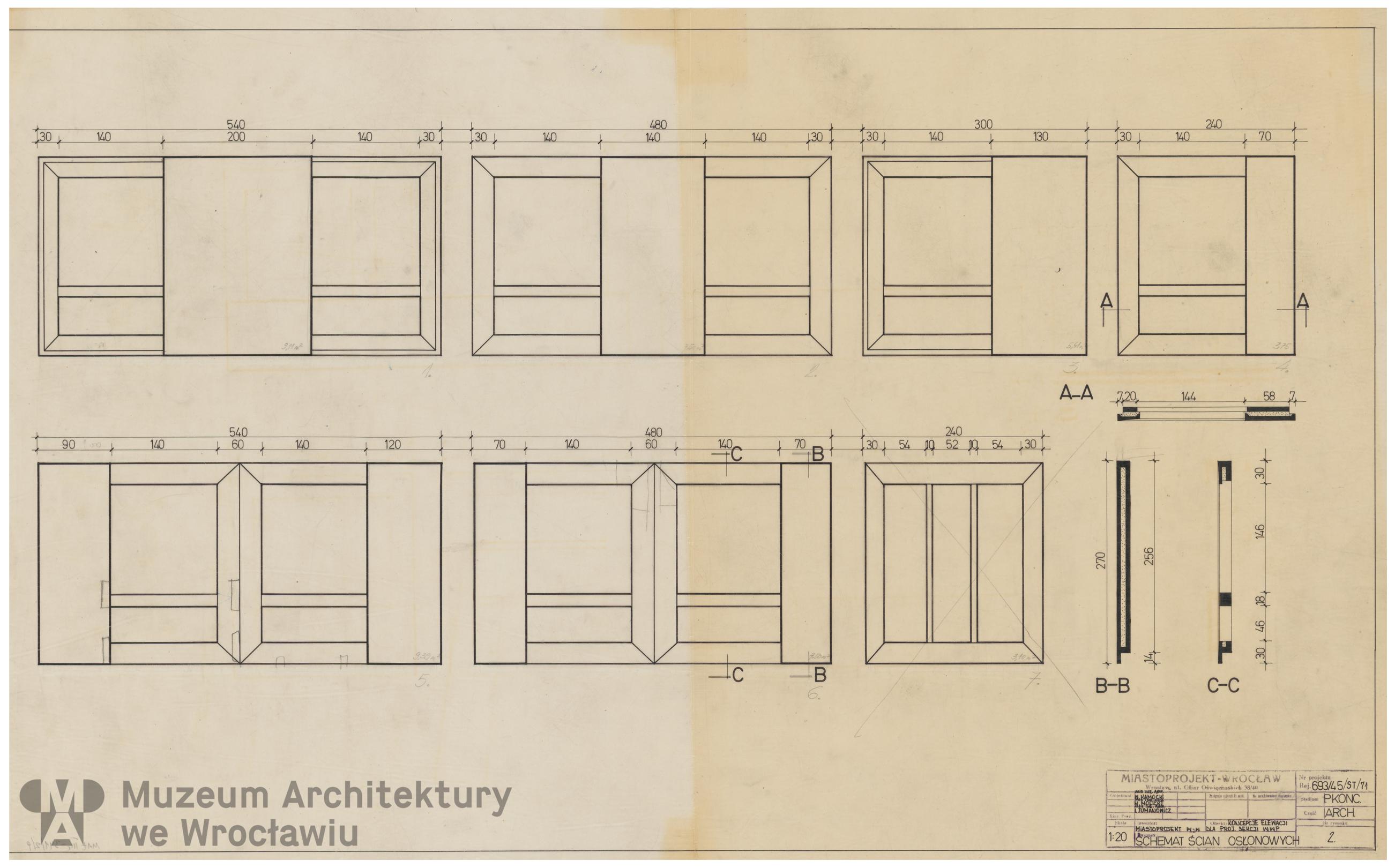 Kamocki Wacław, Molicki Witold Jerzy, Tumanowicz Leszek (Miastoprojekt-Wrocław), Wrocławska Wielka Płyta. Ściana osłonowa (wariant), 1971