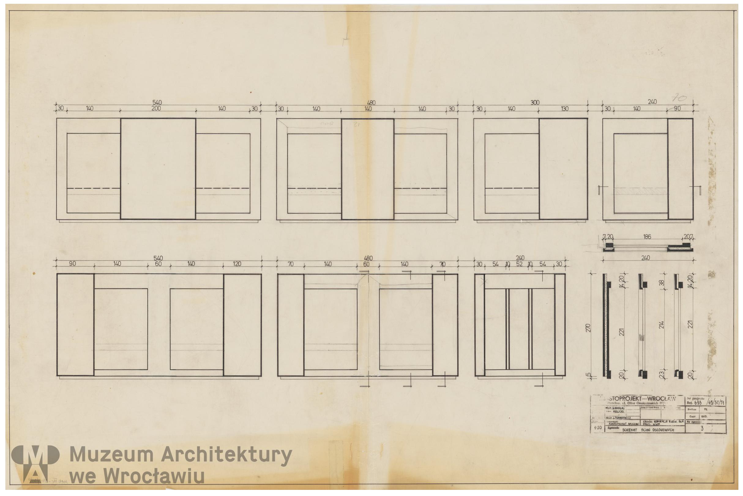 Kamocki Wacław, Molicki Witold Jerzy, Tumanowicz Leszek (Miastoprojekt-Wrocław), Wrocławska Wielka Płyta. Ściana osłonowa (wariant), 1971