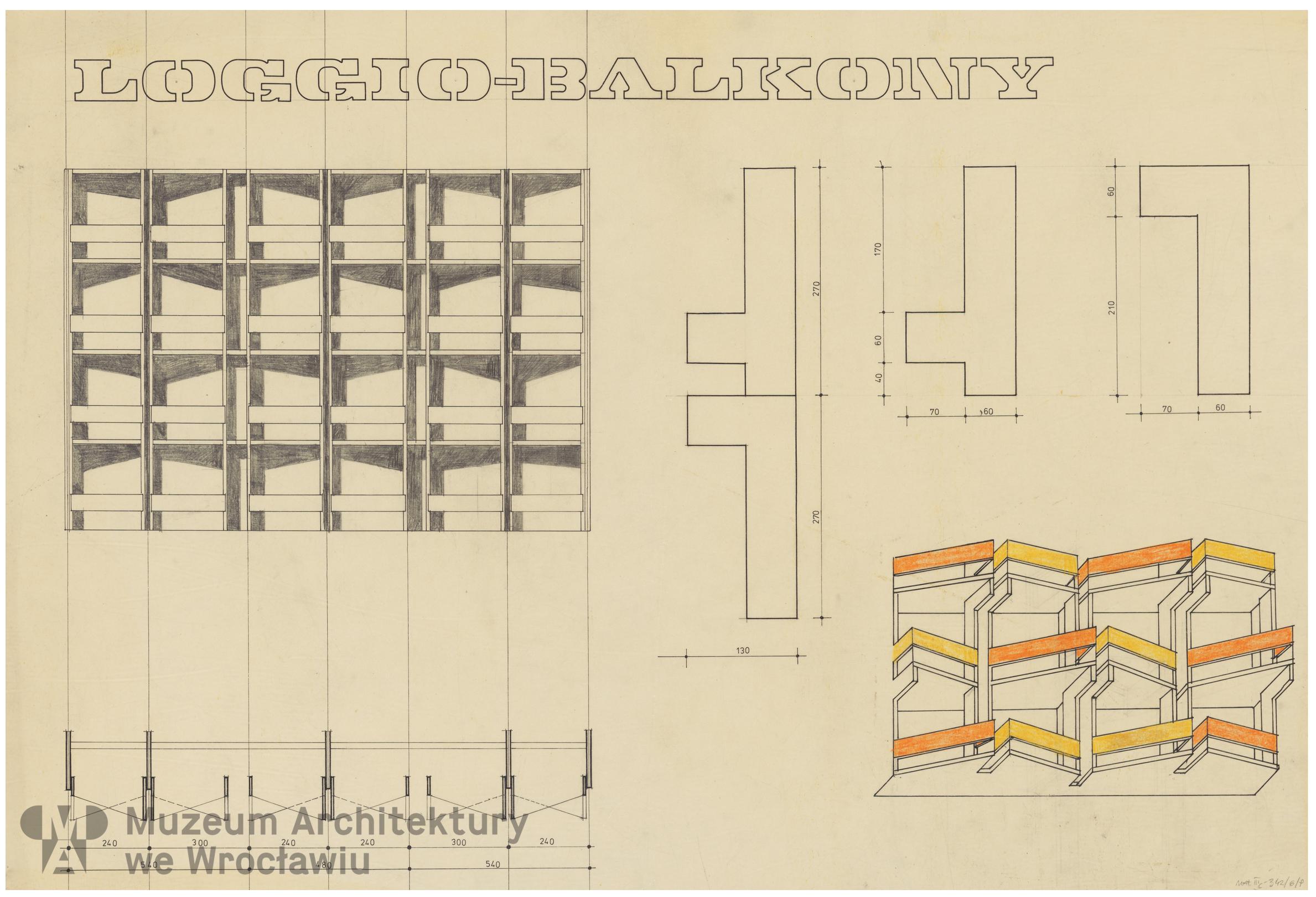 Molicki Witold Jerzy (Miastoprojekt-Wrocław), Wrocławska Wielka Płyta. Loggio-balkony (wariant), 1976