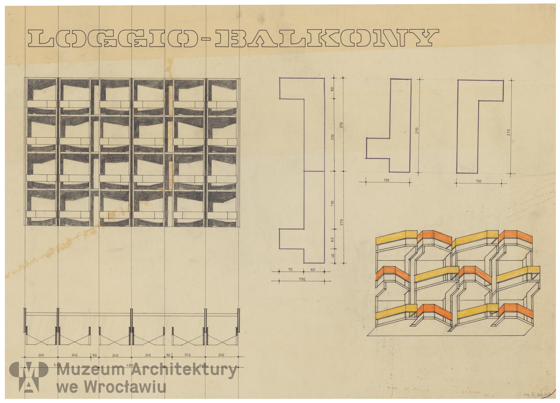 Molicki Witold Jerzy (Miastoprojekt-Wrocław), Wrocławska Wielka Płyta. Loggio-balkony (wariant), 1976