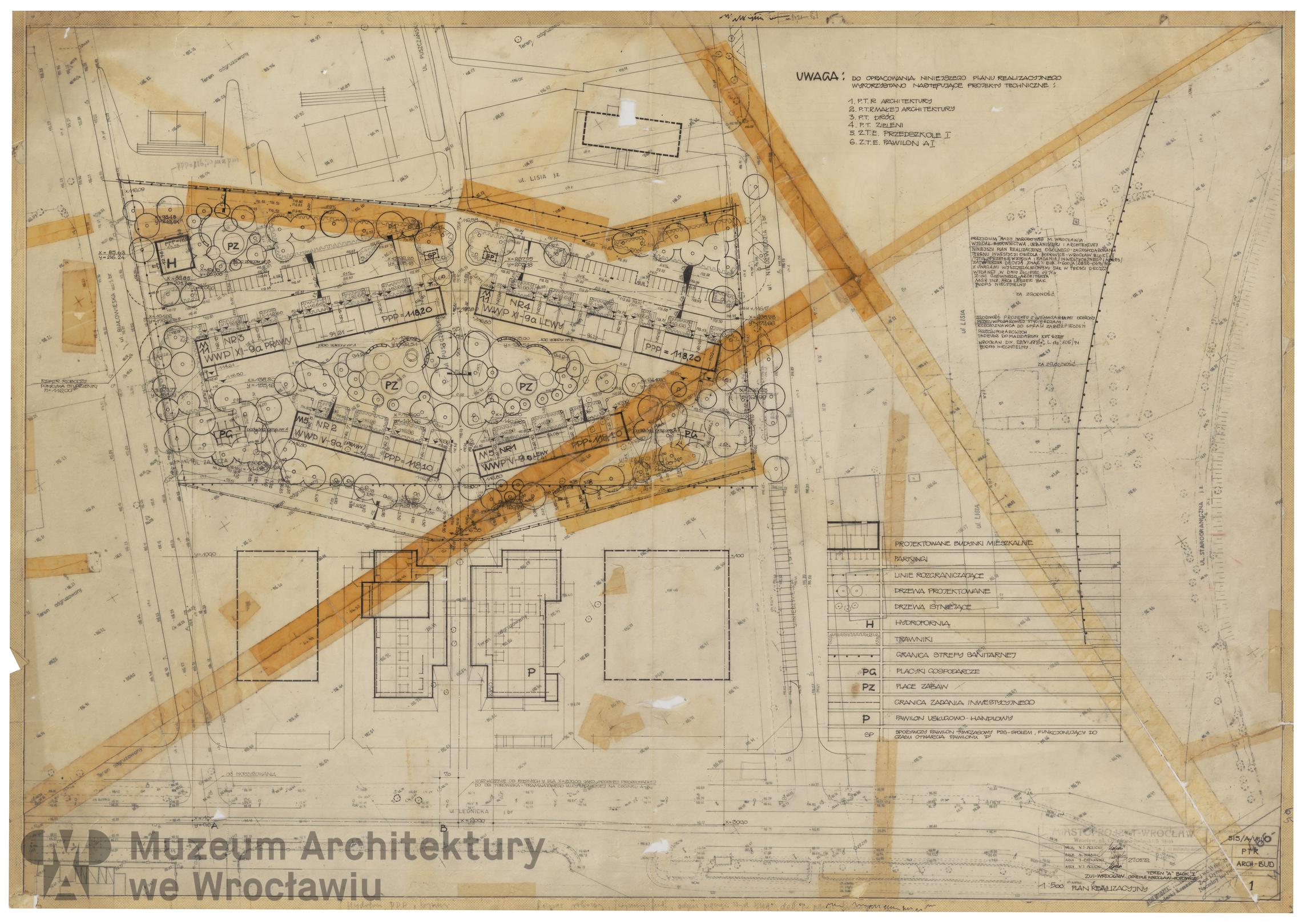 Molicki Witold Jerzy, Słabiak A., Pietkiewicz J. (Miastoprojekt-Wrocław), Osiedle Wrocław-Popowice. Teren “A”, 1972.05.27