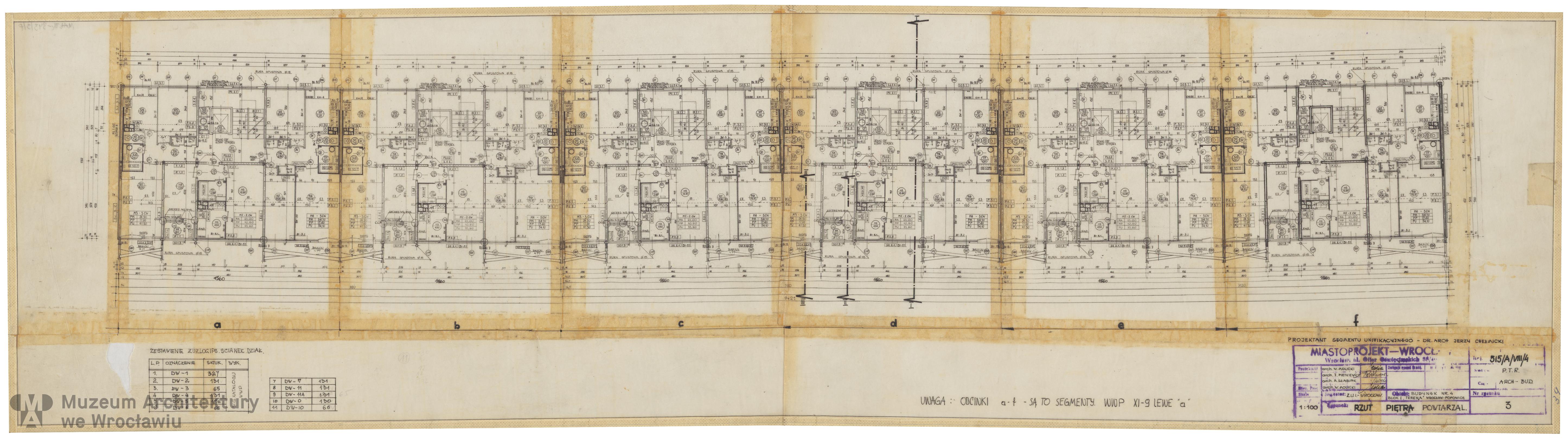 Molicki Witold Jerzy, Słabiak A., Pietkiewicz J. (Miastoprojekt-Wrocław), Osiedle Wrocław-Popowice. Budynek wielorodzinny, ok. 1972