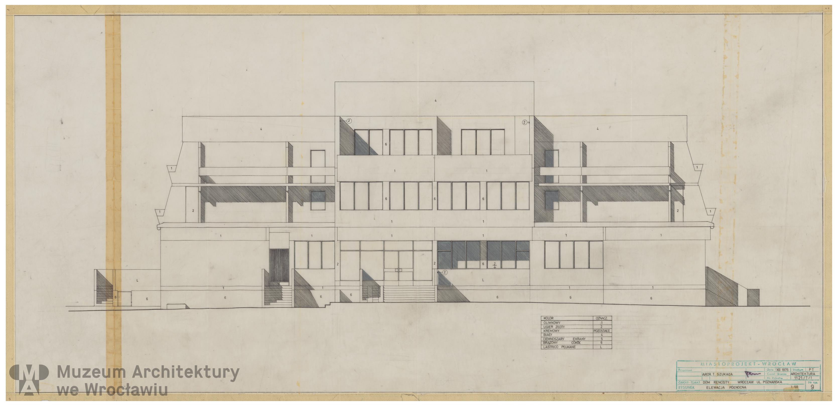 Molicki Witold Jerzy, Szukała Tadeusz (Miastoprojekt-Wrocław), Osiedle Wrocław-Zachód. Dom Rencisty, 1975.12