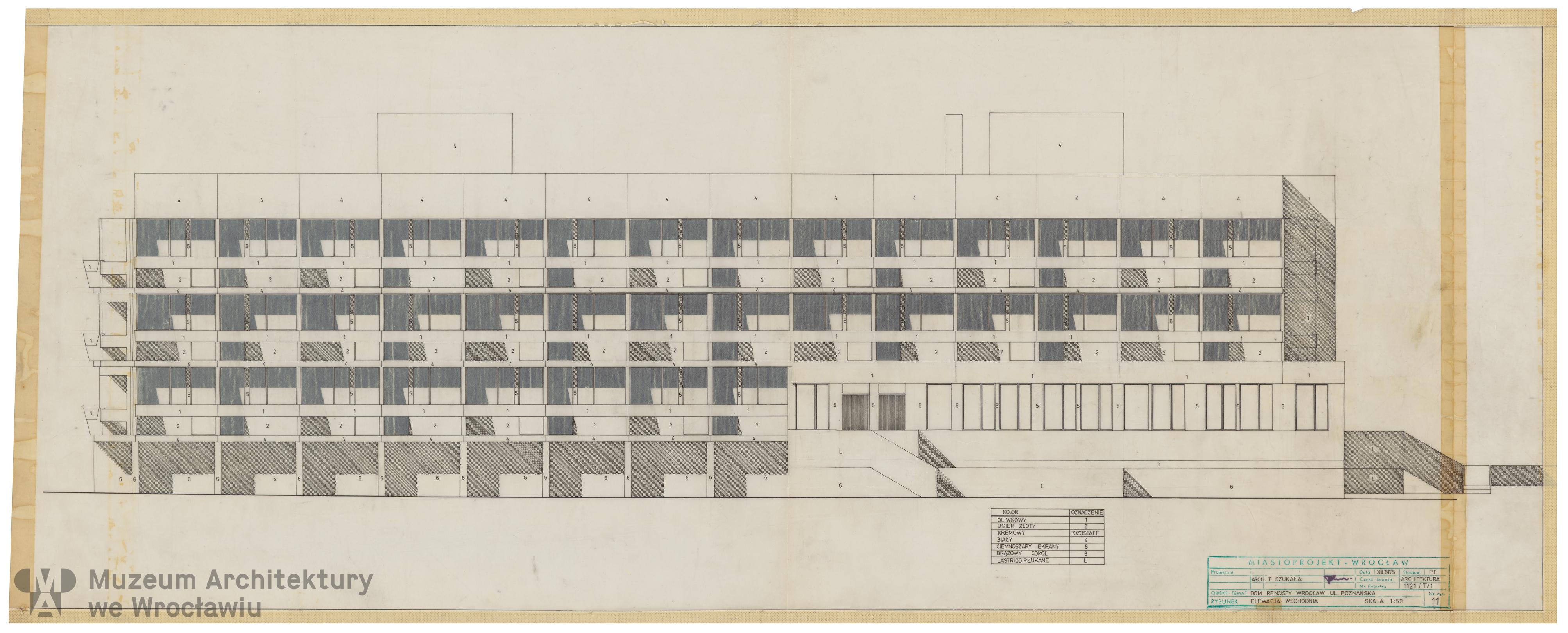 Molicki Witold Jerzy, Szukała Tadeusz (Miastoprojekt-Wrocław), Osiedle Wrocław-Zachód. Dom Rencisty, 1975.12