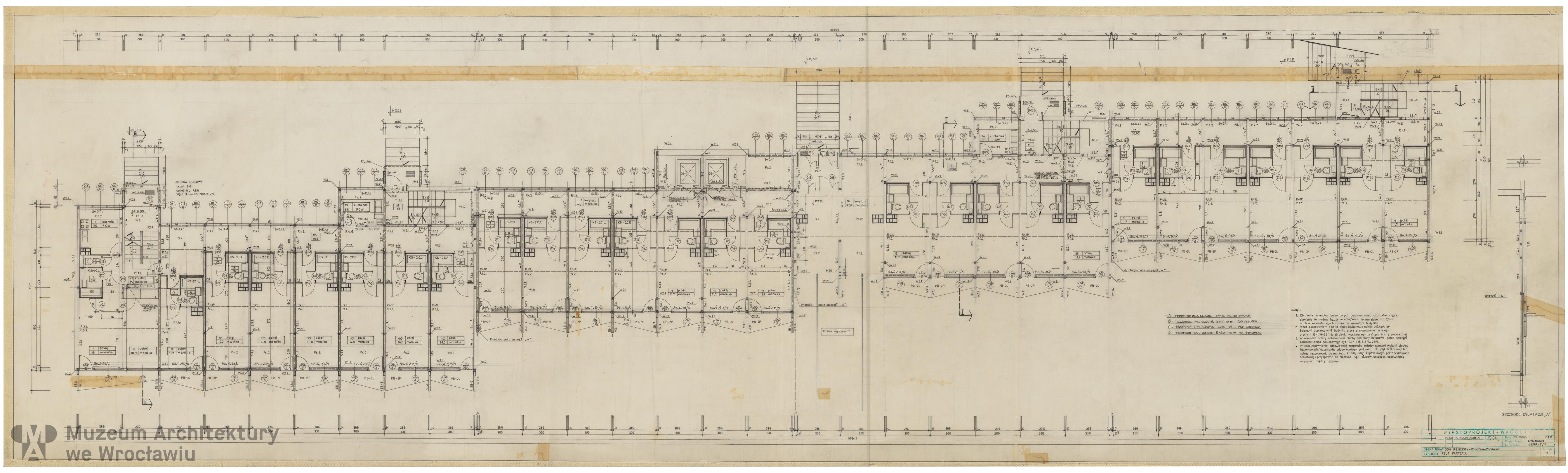 Molicki Witold Jerzy, Kulikowska Barbara (Miastoprojekt-Wrocław), Wrocław-Popowice housing estate. Pensioner’s Home, 1976.12