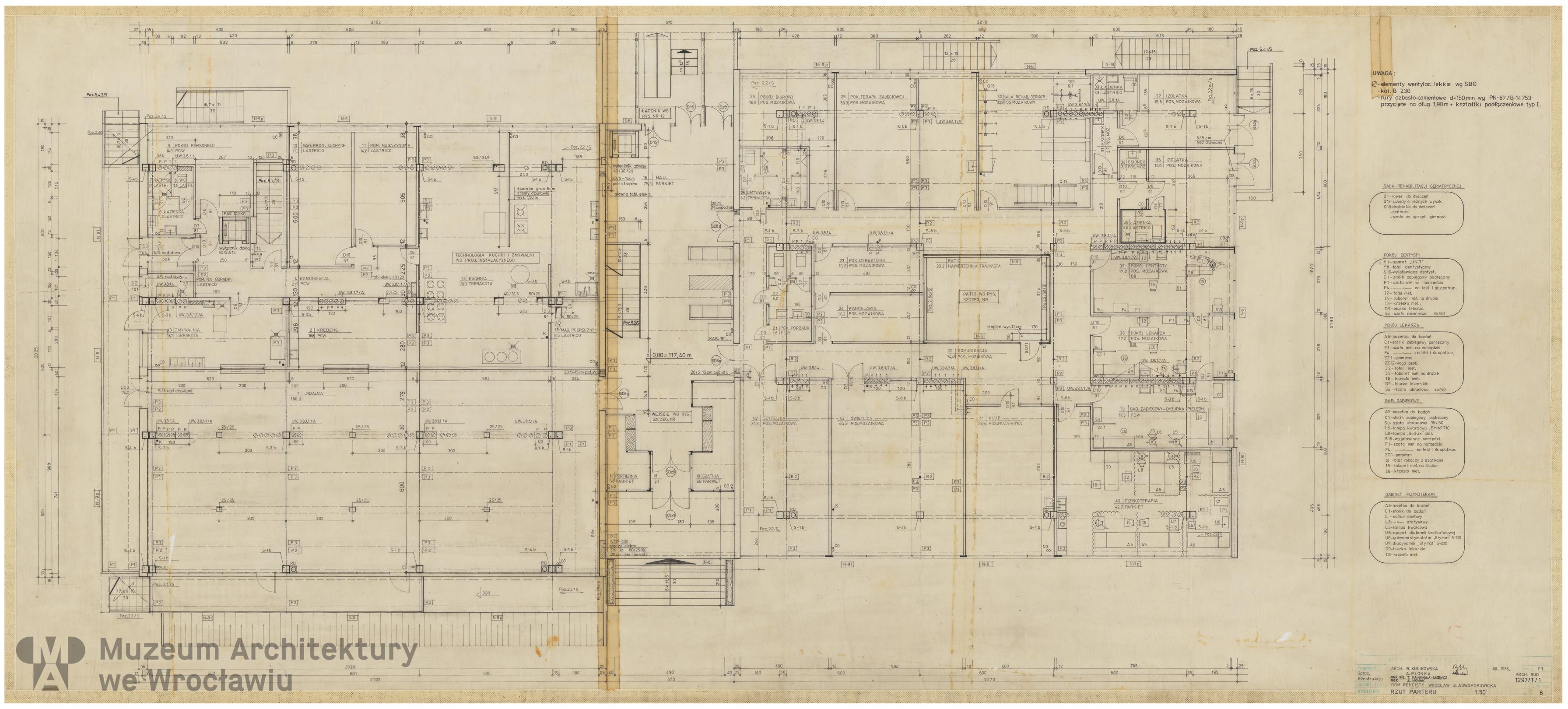 Molicki Witold Jerzy, Kulikowska Barbara, Kamińska-Sajewicz T., Nowak Z. (Miastoprojekt-Wrocław), Wrocław-Popowice housing estate. Pensioner’s Home, 1976.12