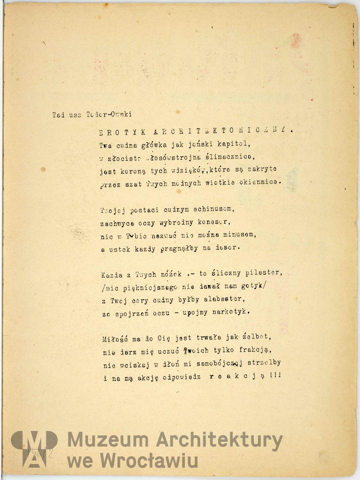 Teodorowicz-Todorowski Tadeusz, Czasopismo studenckie “Bałagan”, 1929.01